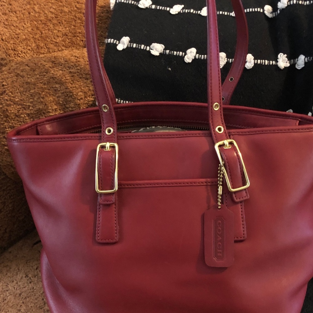 Coach Brick Leather Shoulder Bag